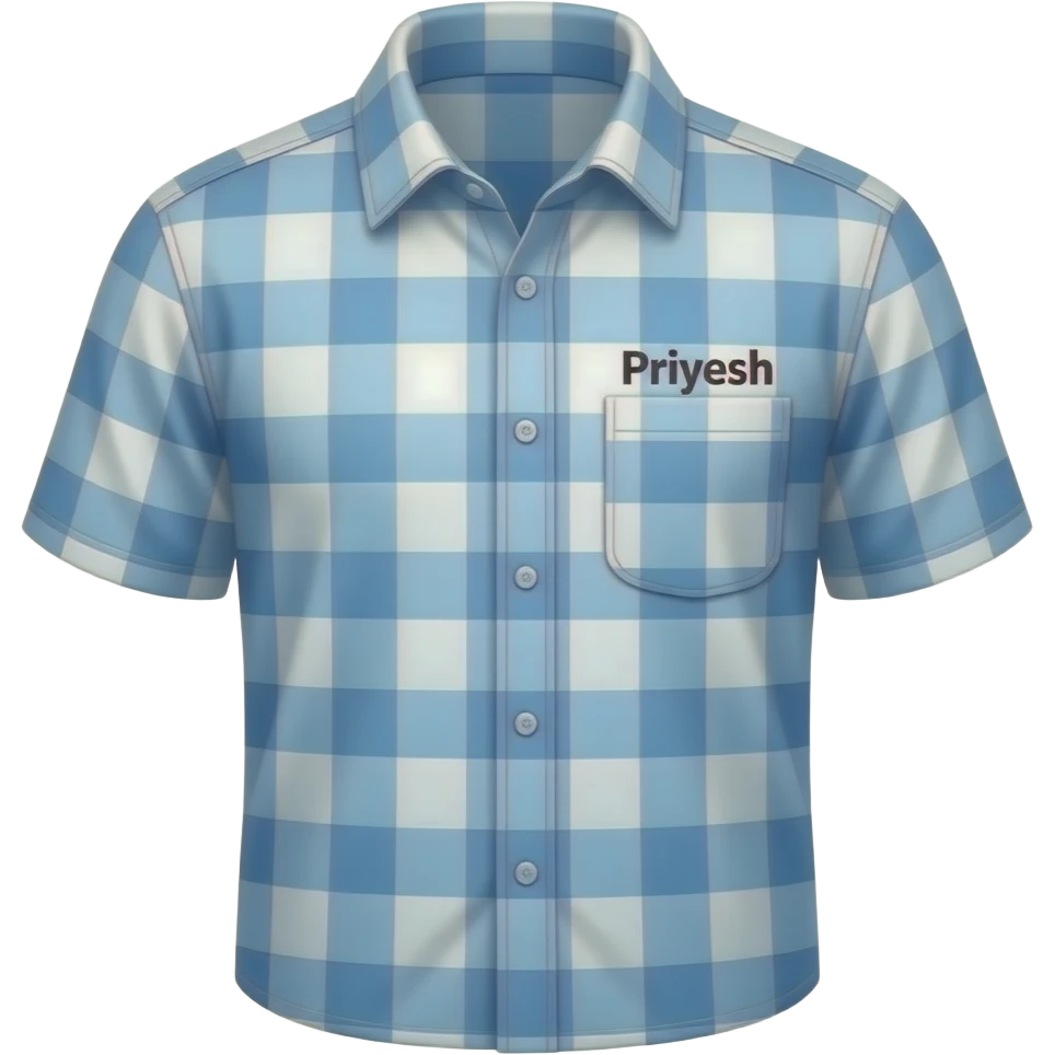 Want to write name priyesh on shirt front pocket near emoji