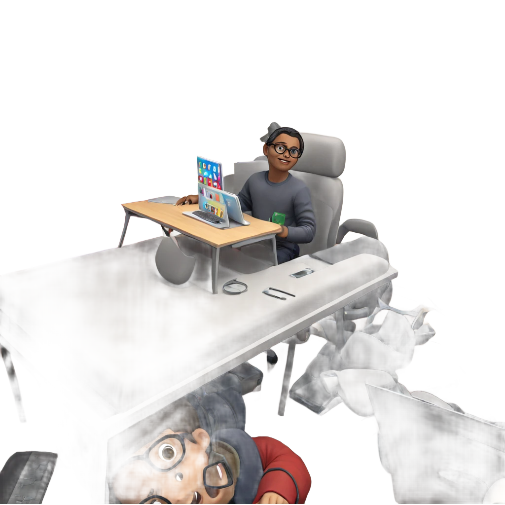 boy with glasses at computer emoji