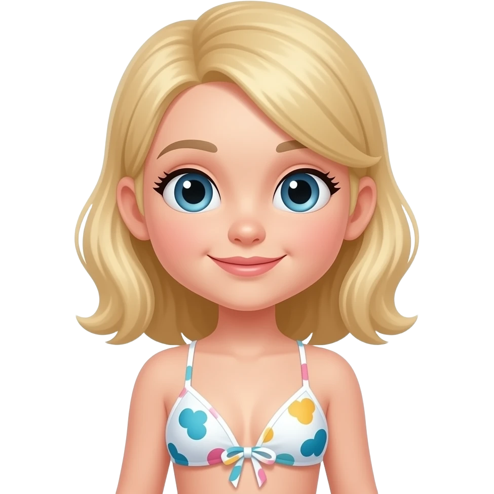sarışın kız çocuk bikinili arkadı dönük emoji