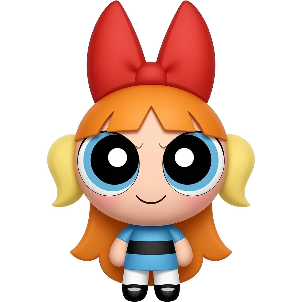 Bob Ross as a power puff girl emoji