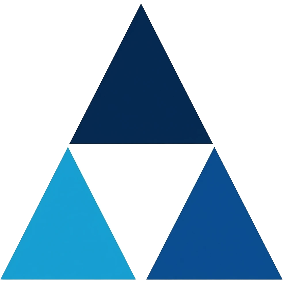drapeau avec deux triangles bleu foncé de haut en bas et deux triangles cyan de gauche à droite emoji