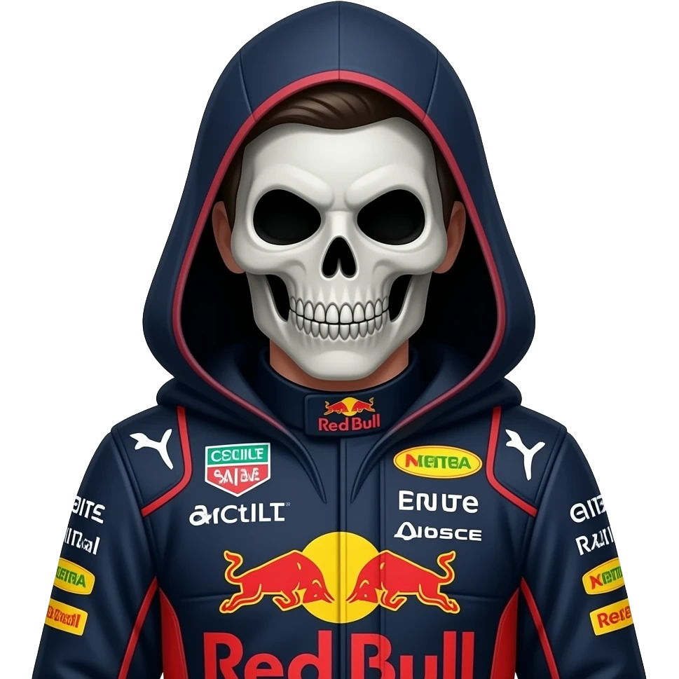 Max verstappen as grim reaper wearing a red bull race suit emoji