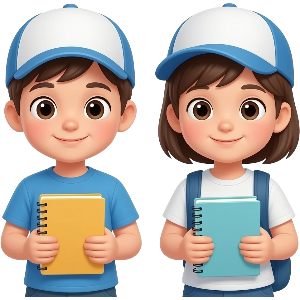 kids with cap Holding Notebook emoji