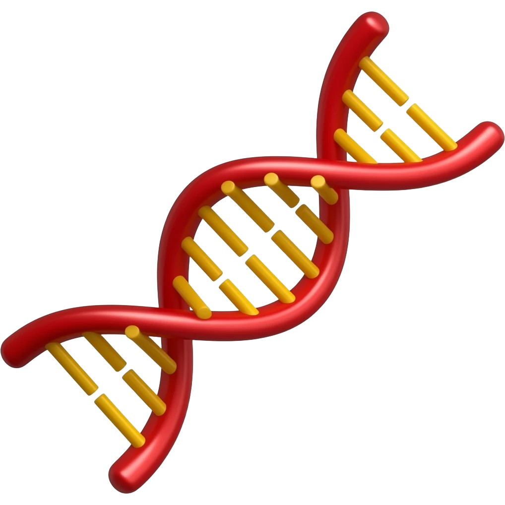 Red and yellow dna helix emoji