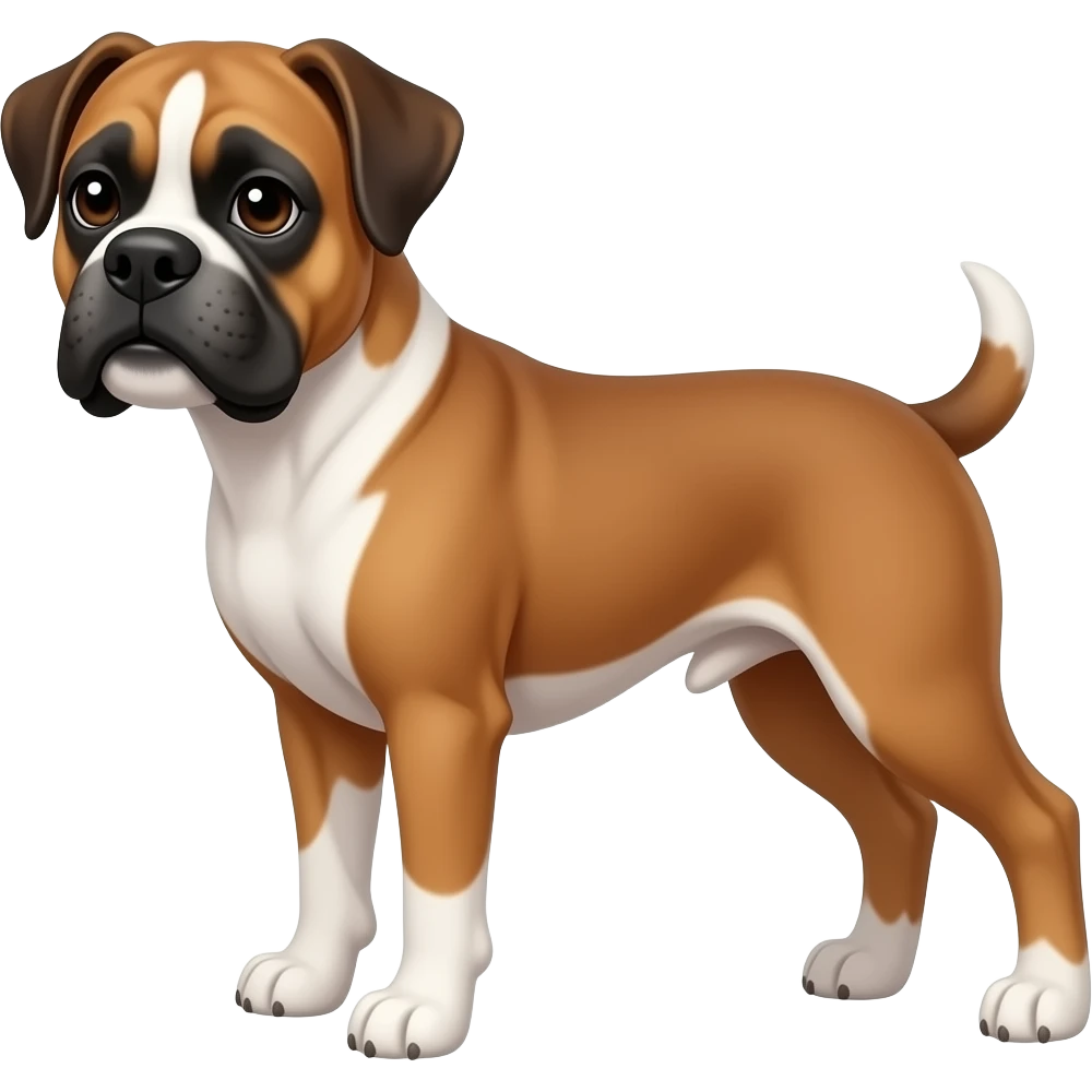 boxer dog with short tail emoji