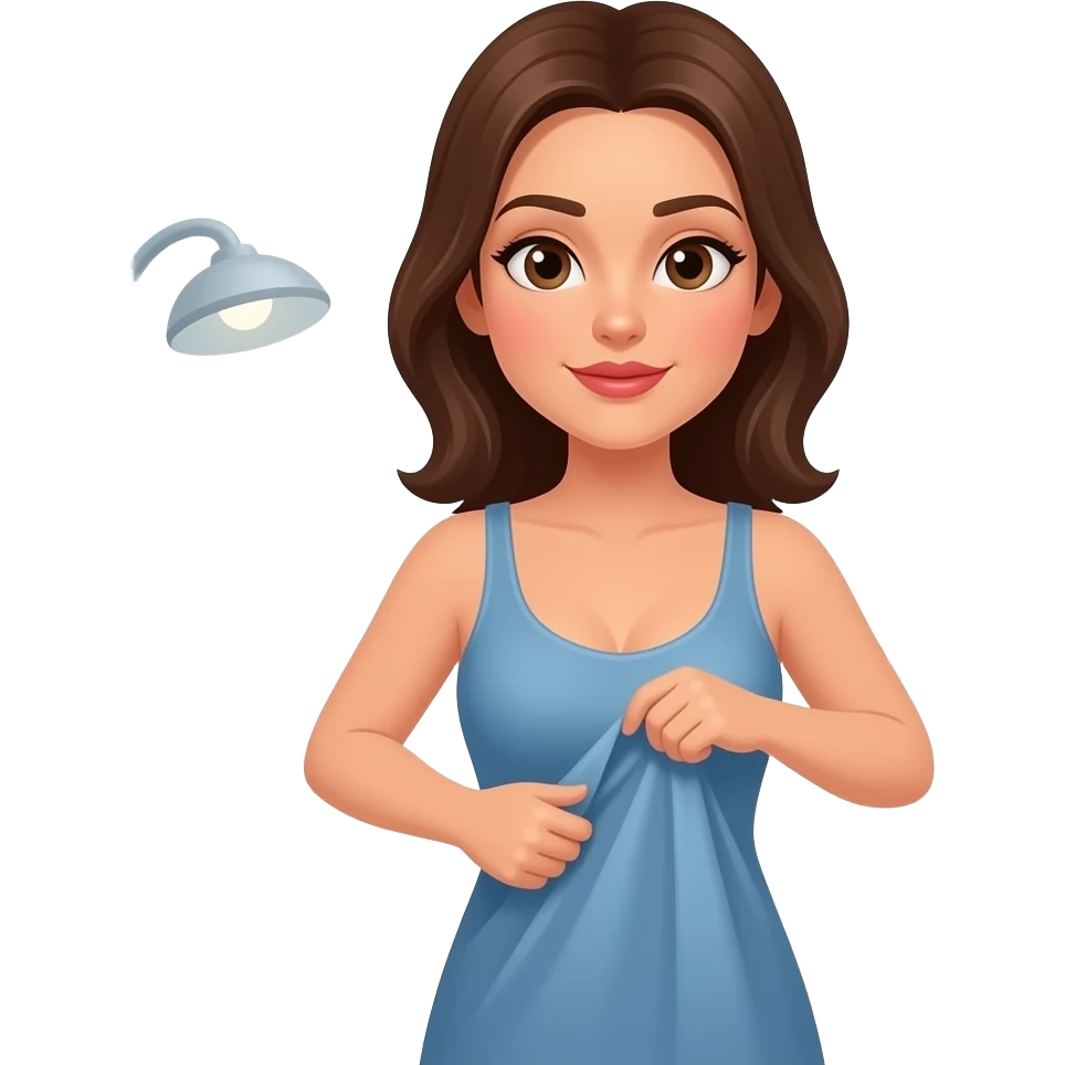 A woman takes off her clothes  the bathroom emoji