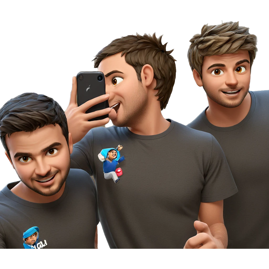 boys taking a selfie emoji
