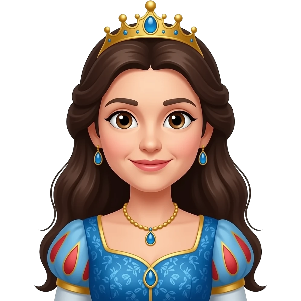 oldest princess with dark brown colour hair emoji