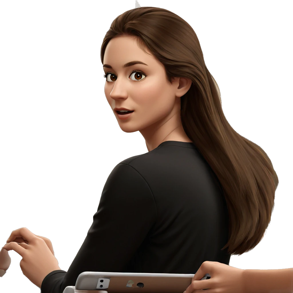 girl with brown hair indoors emoji