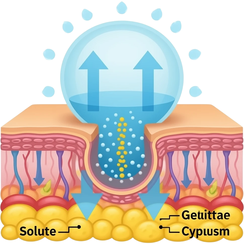 Pressione osmotica tra solvente e cellula emoji