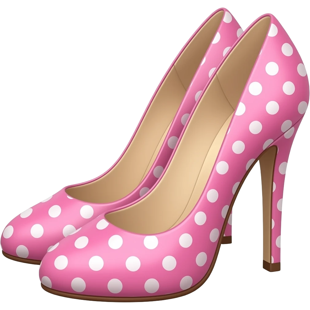 PINK TWO   POLKA DOTS HIGH HEELS SHOES emoji