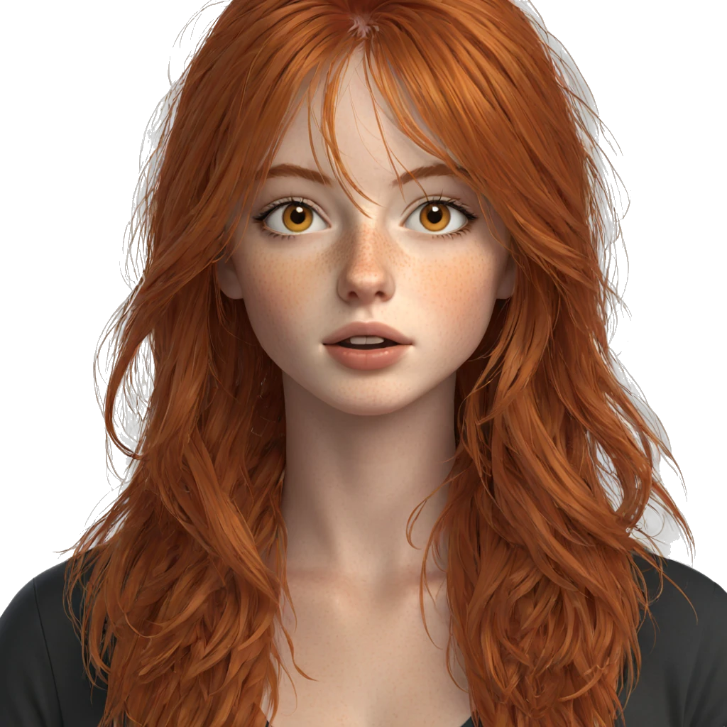 freckled girl with orange hair emoji
