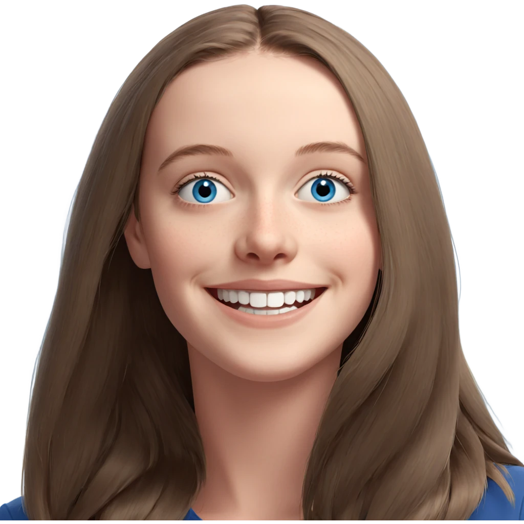 smiling girl with blue eyes emoji