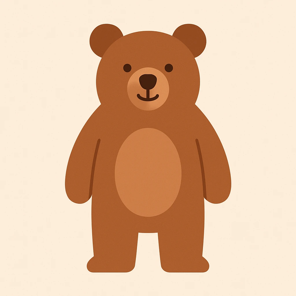 flat design style bear emoji