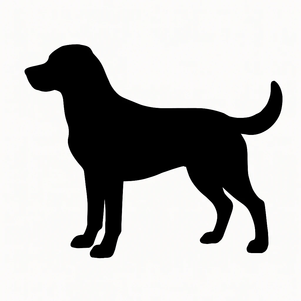 Dog black silhouette white background emoji