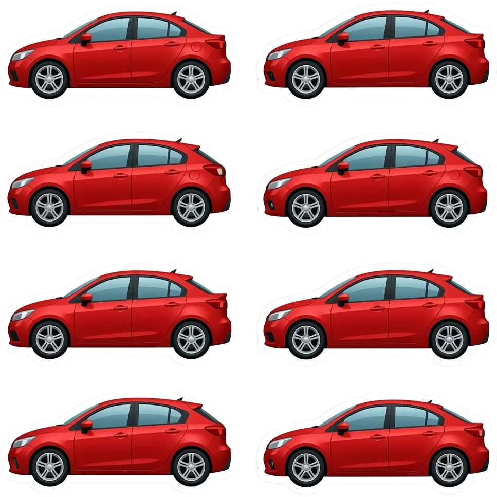 making stickers red colour cars  looking one sides. difference difference designs difference designs an 12 car emoji