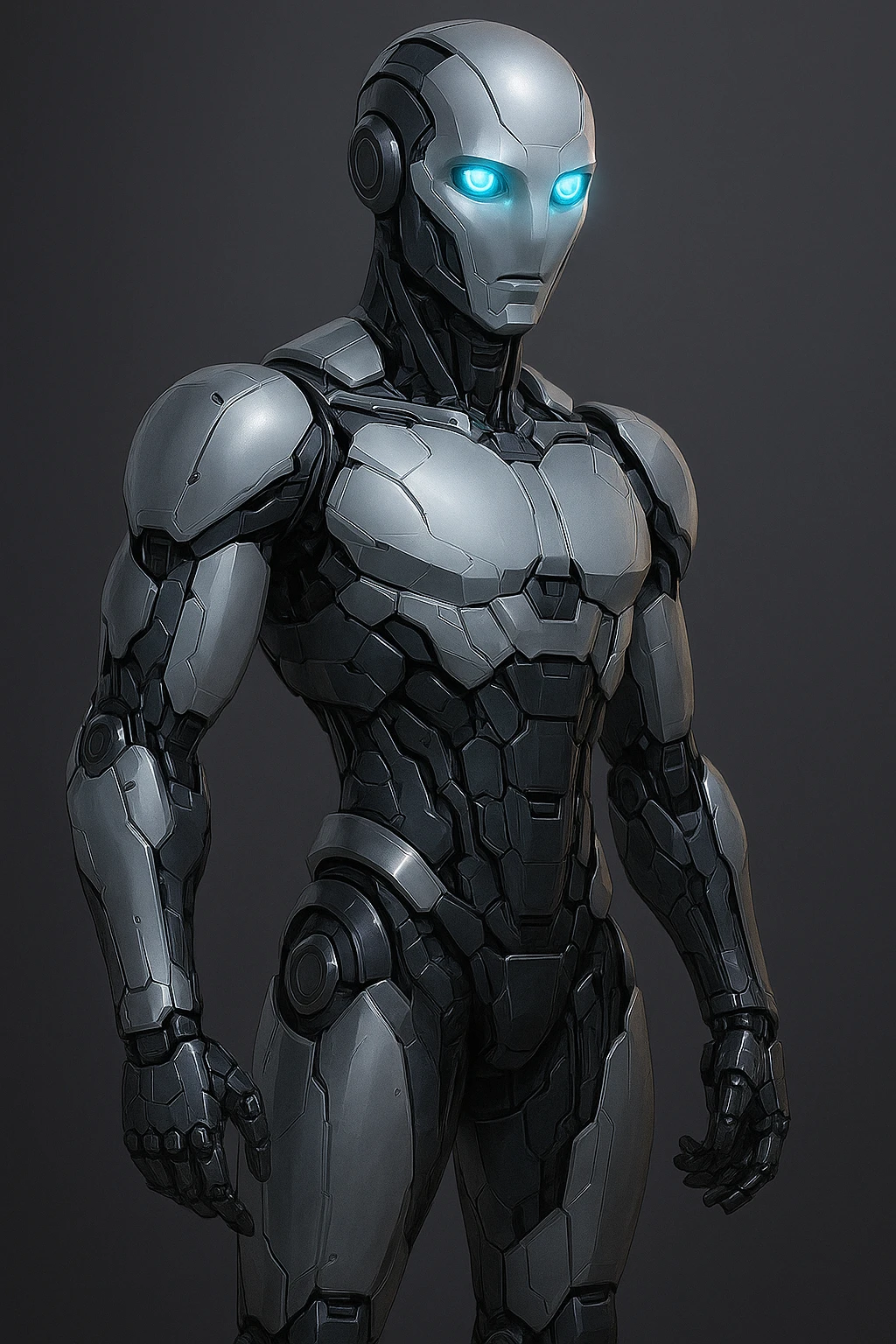 AI robot, sleek humanoid, digital eyes, high-tech details emoji