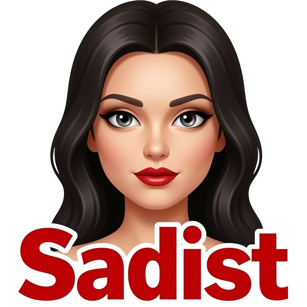 make a naughty sexual and seductive that just says the word "Sadist" emoji