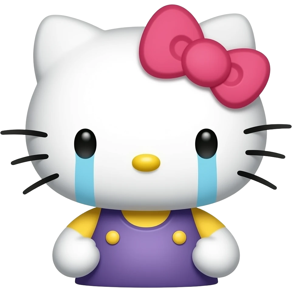 Really Sad hello kitty emoji