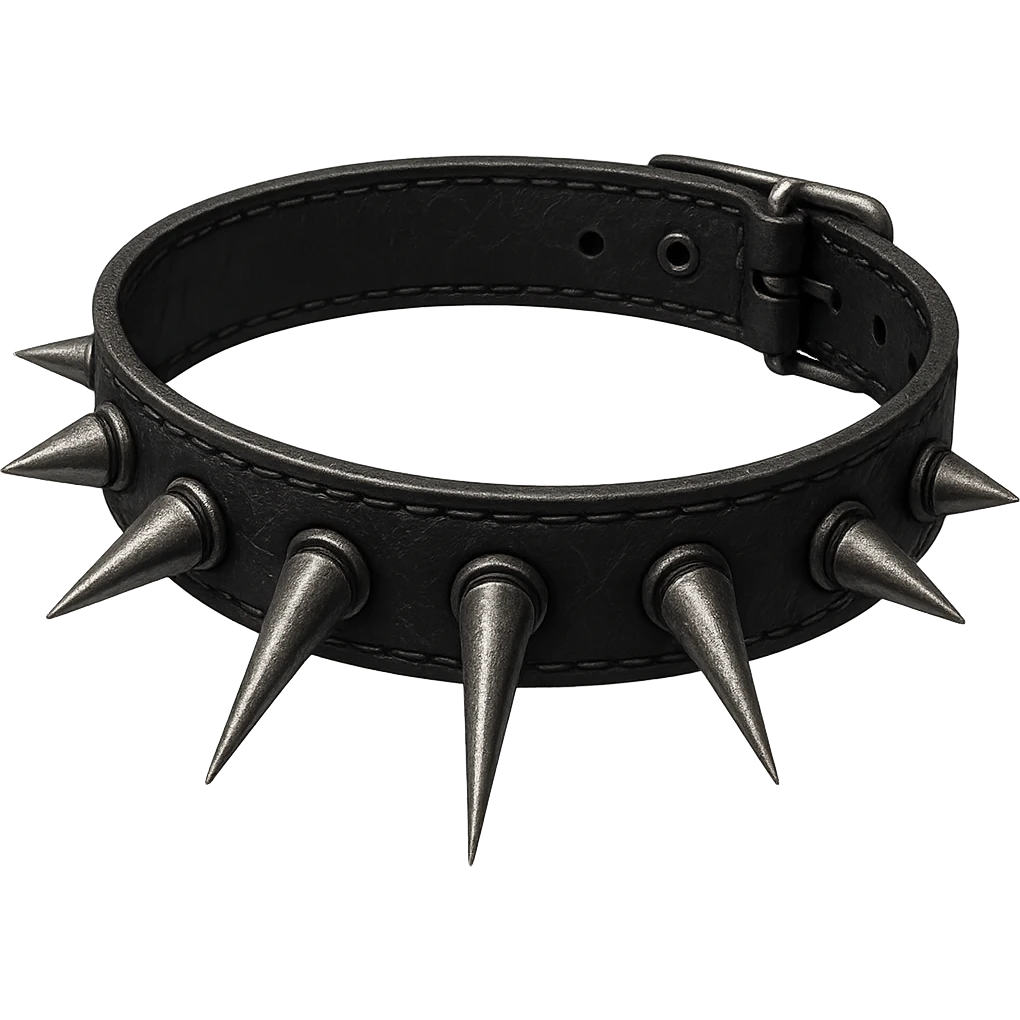 spiked choker necklace, emo style, no background emoji