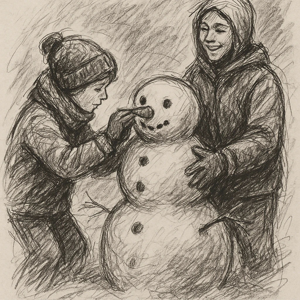 people making a snowman emoji
