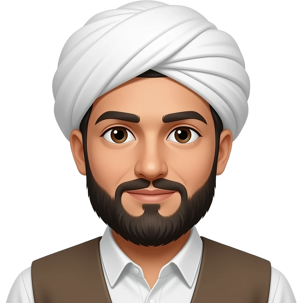 Create a Baloch turban emoji wear Baloch people white color emoji
