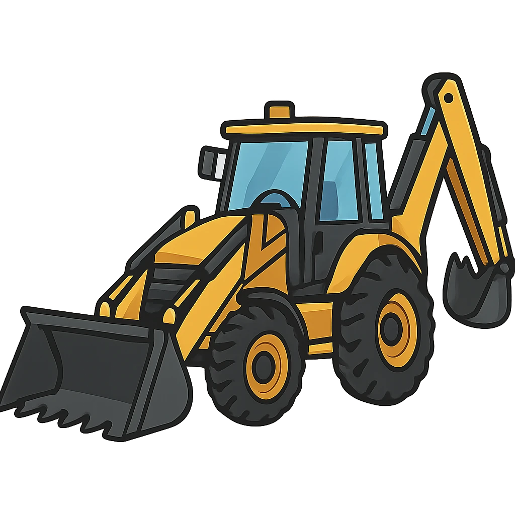 flat toon style backhoe loader emoji