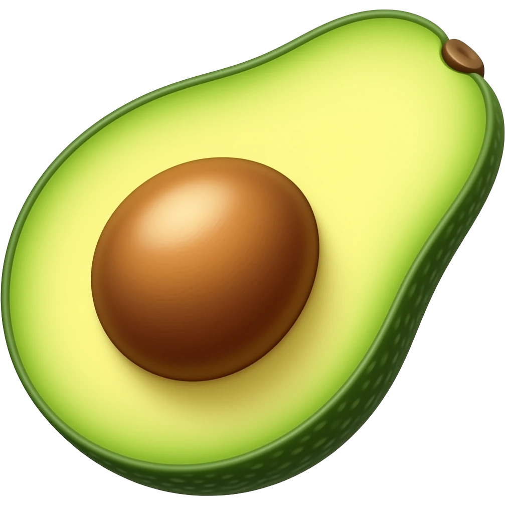 Um abacate com boca emoji
