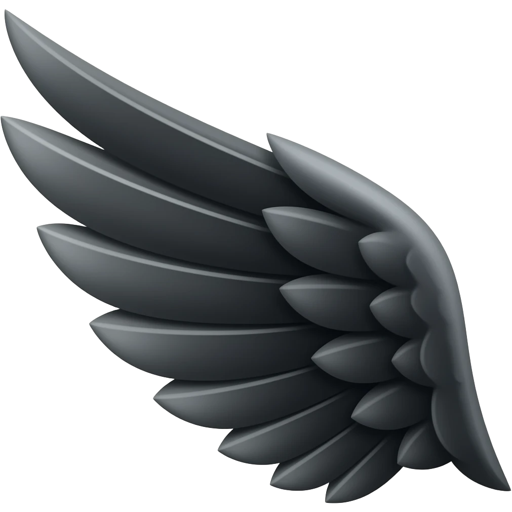 Black wing on the right side emoji