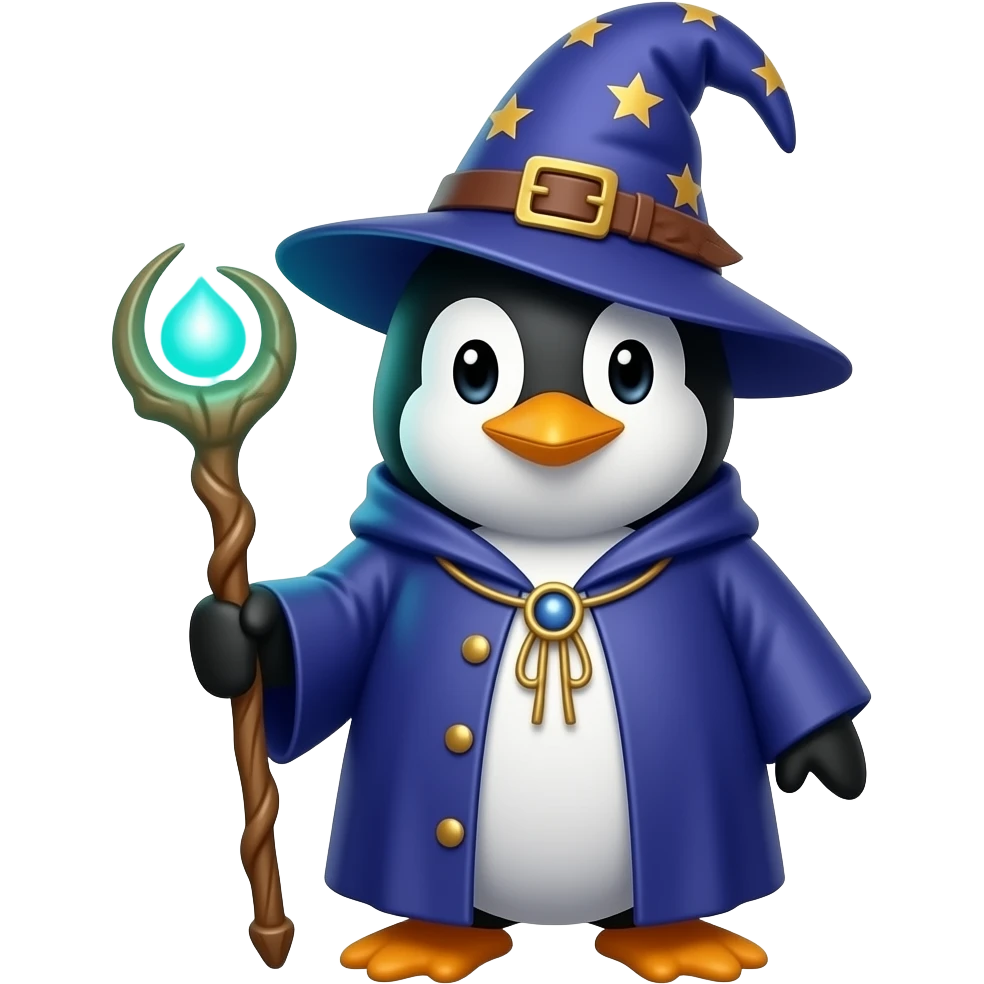 Penguin Wizard emoji