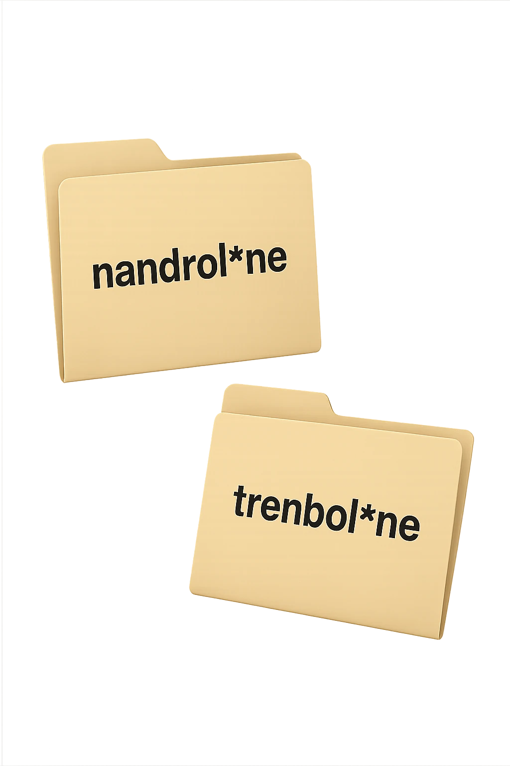 due fiale mediche, uno con la scritta "n4ndrol*ne e uno con la scritta "tr€nbol*ne" fluttuano in aria emoji