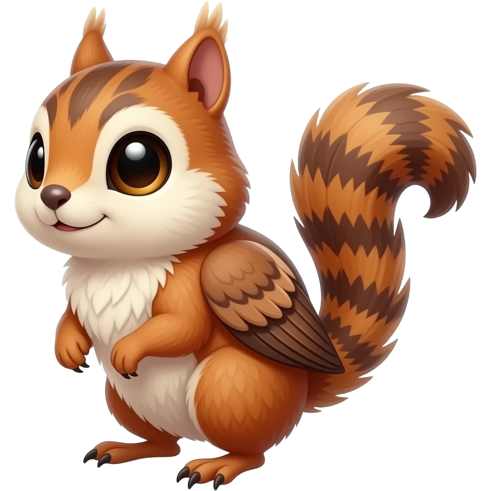 Cute chipmunk-sparrow-Fakemon-hybrid-creature emoji