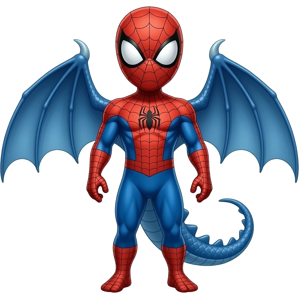 Blue dragon as spiderman emoji