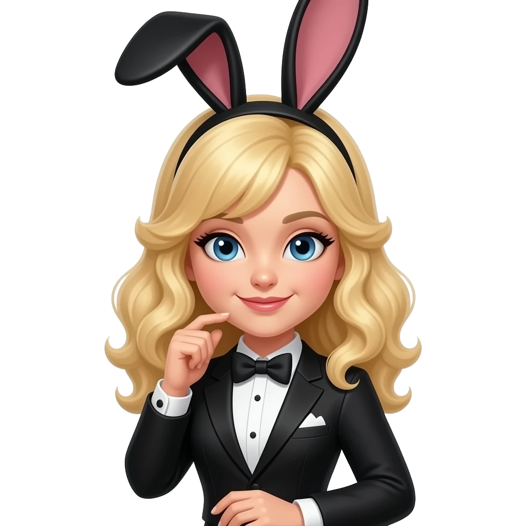 Playboy girl blonde bunny emoji