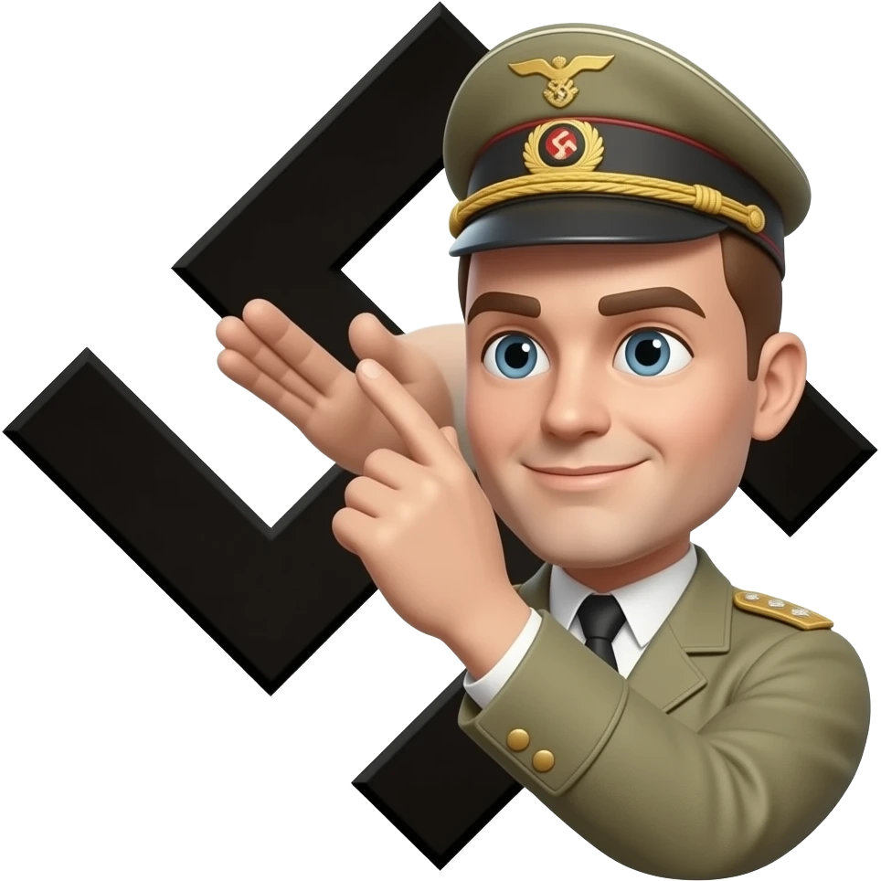 sieg heil salute swaztika diagonal side emoji