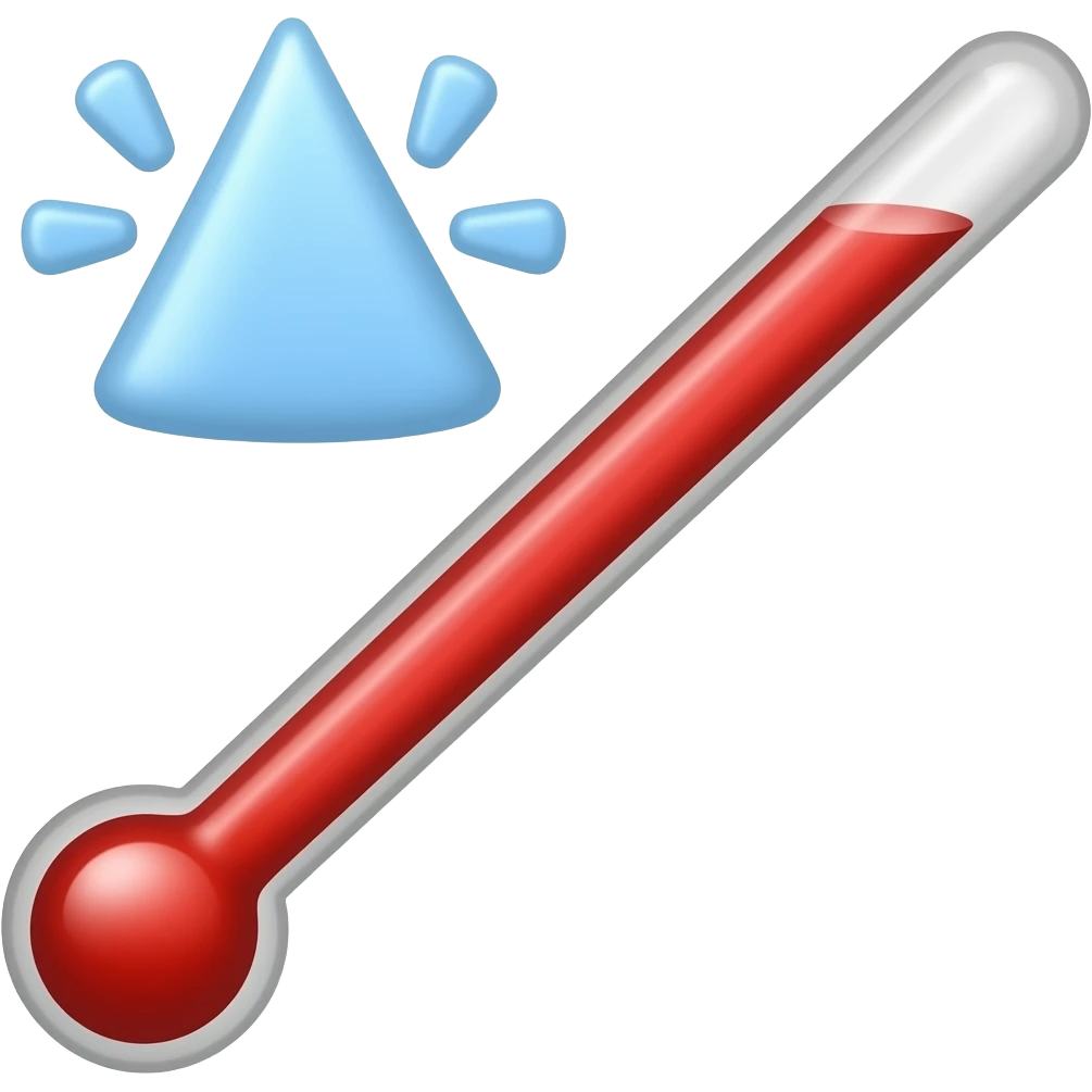 Thermometer reading cold temperature emoji