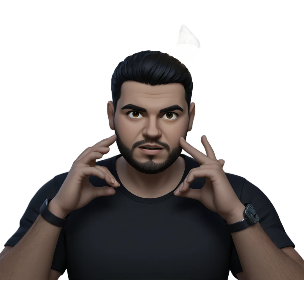 dark-haired boy in black shirt emoji