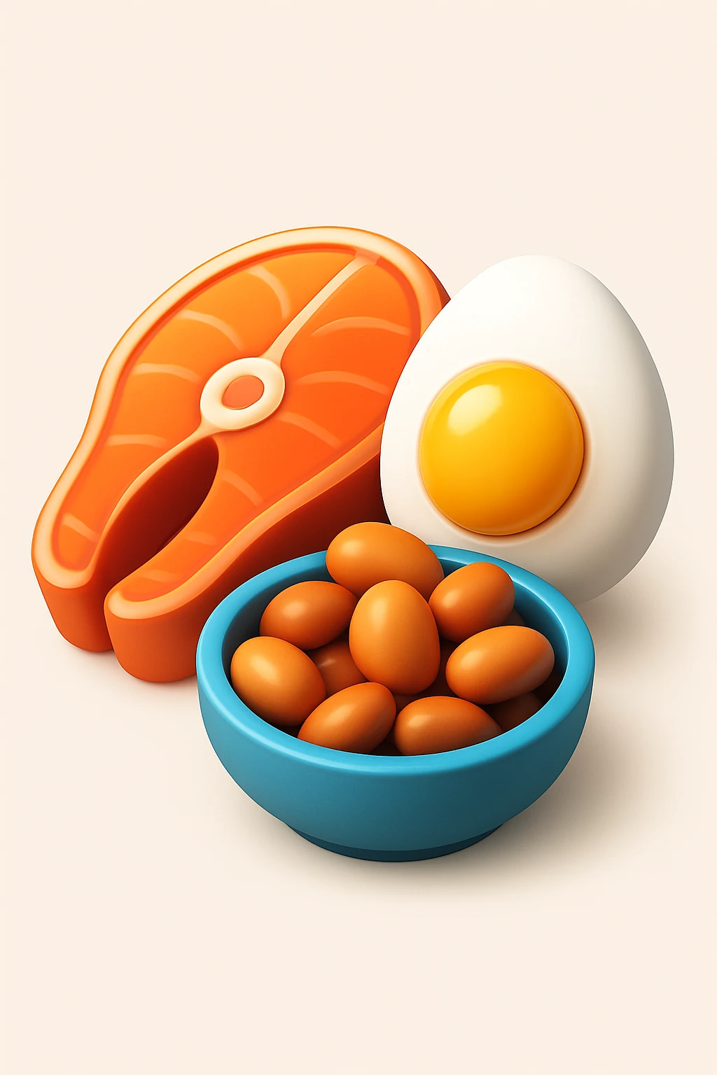 Proteine alimentari su sfondo isolato fammi un icona in 3d emoji