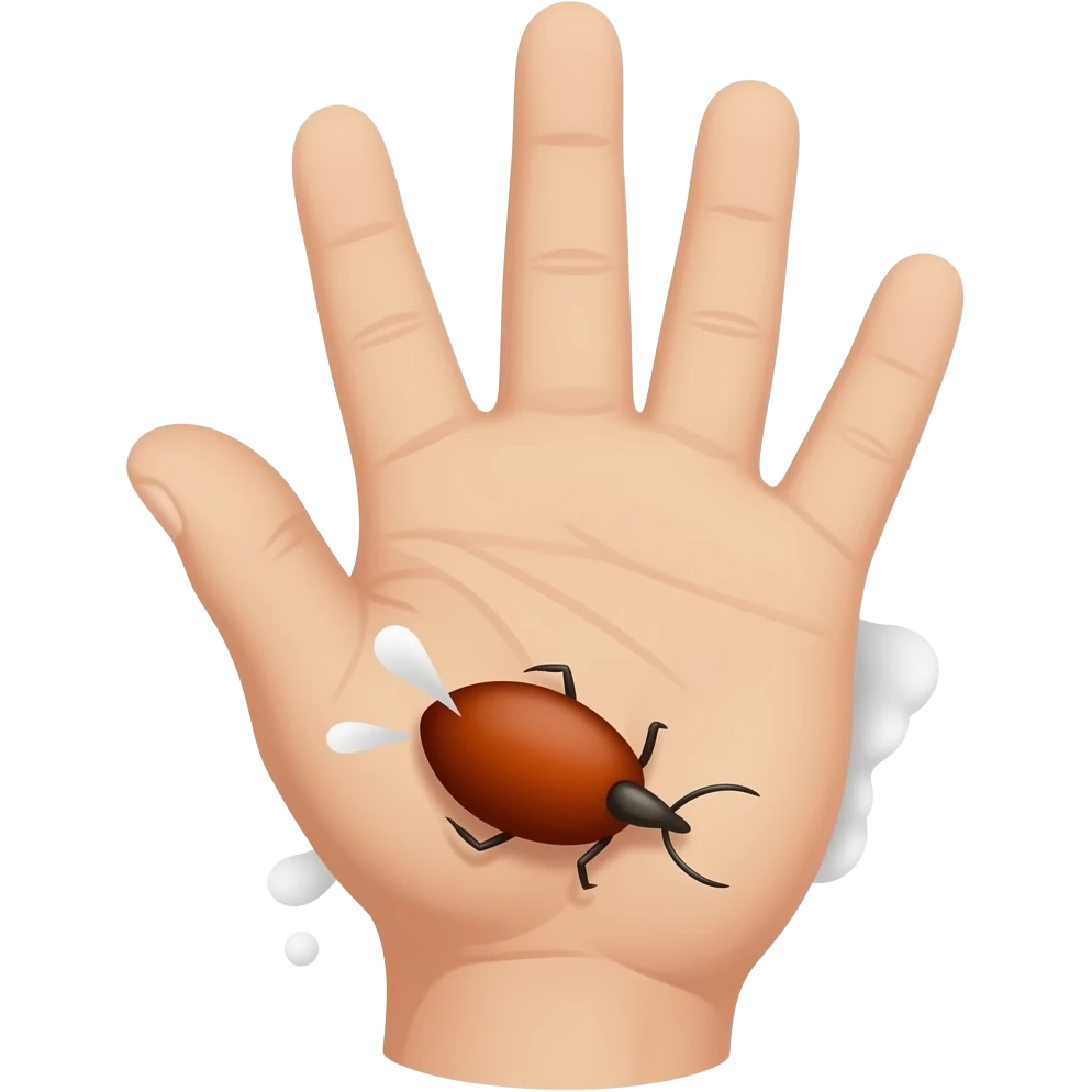 Клещ кусает  руку emoji