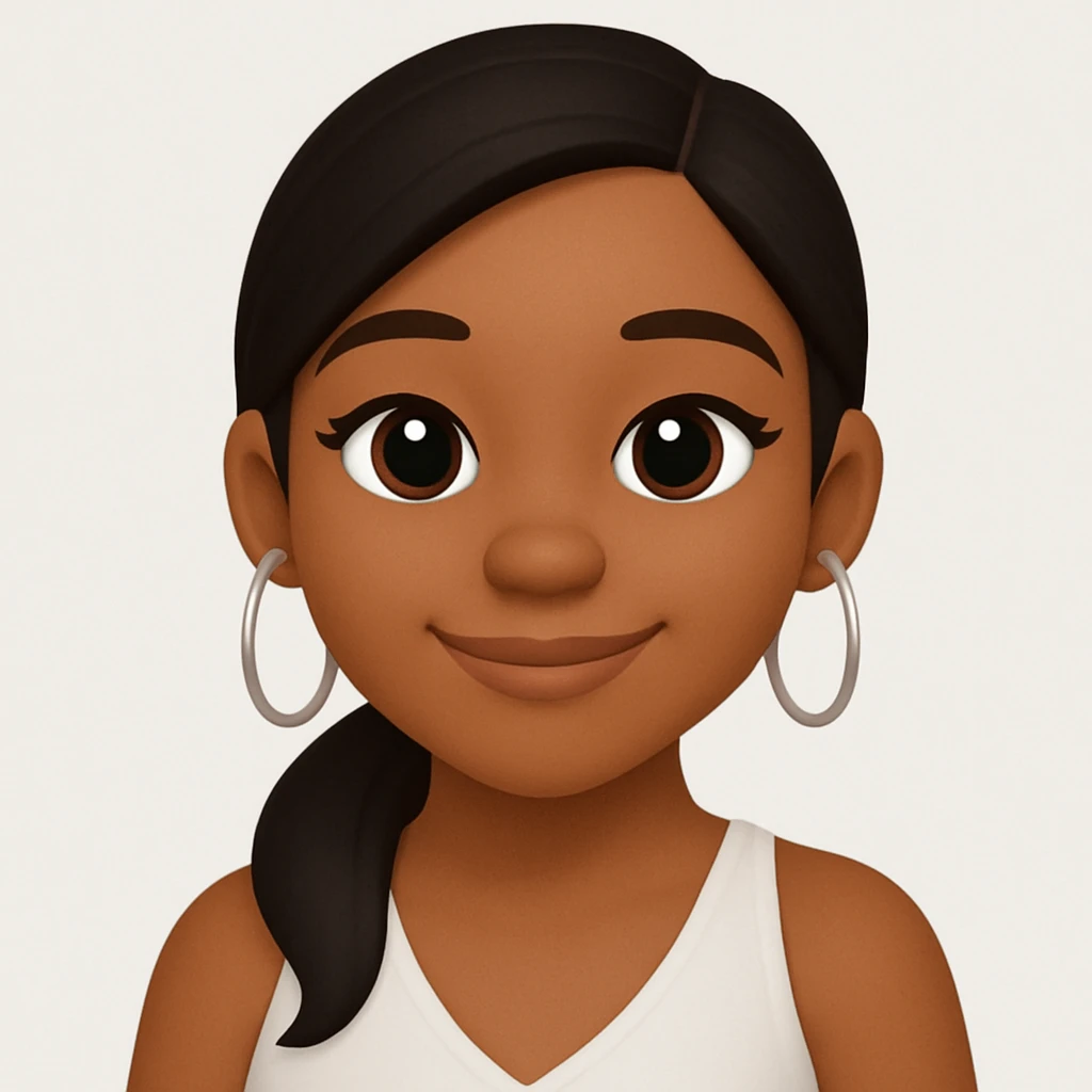 turn the second man in emoji style of the 1st image, match the facial features and match dressing style of the 2nd image, she is wearing white tank top lose emoji