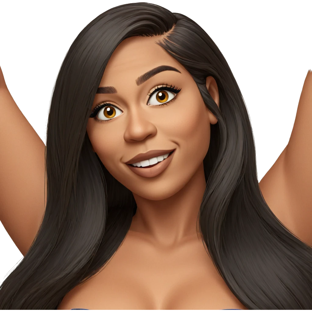 smiling girl with long hair emoji