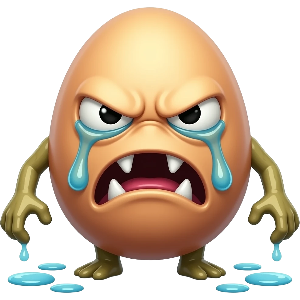egg fiend evil criying monster emoji