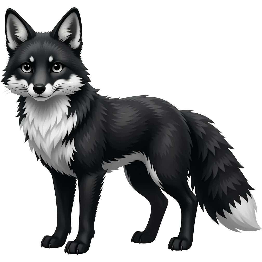 Pitch Black gothic edgy fox emoji