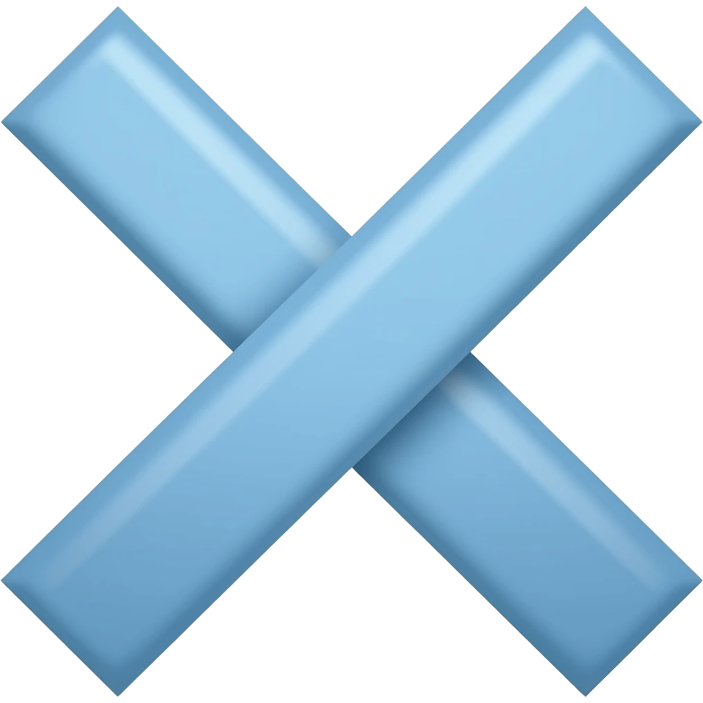 Blue horizontal stripes cross emoji