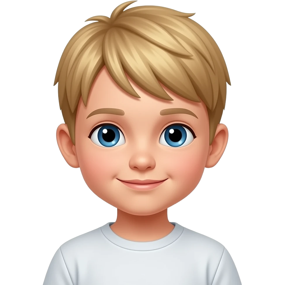 Niño pequeño pelo rubio liso corto emoji