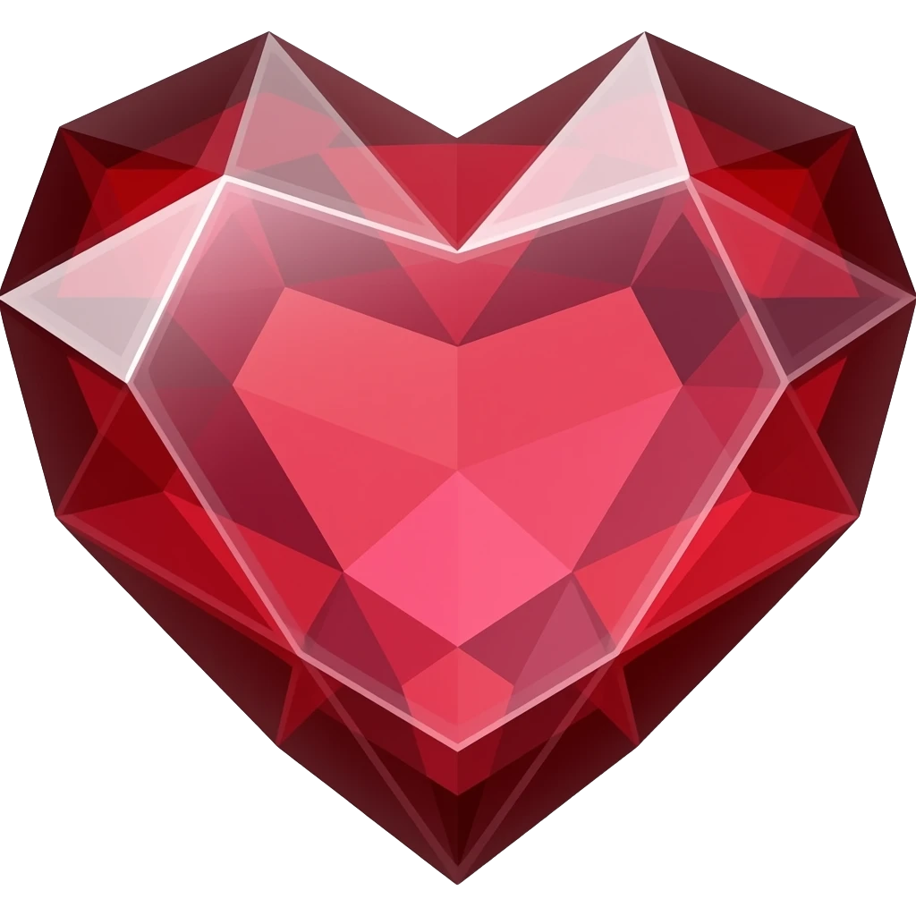 red crystal heart emoji