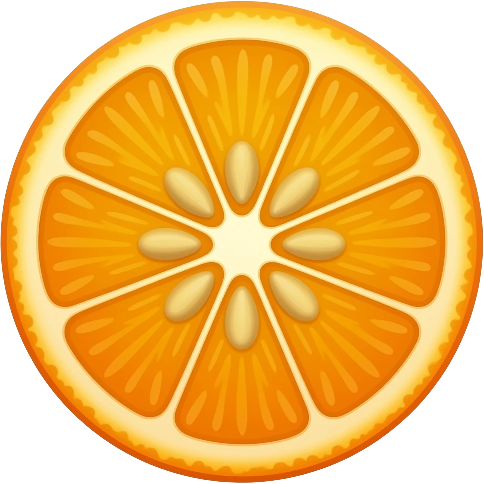 Make a round orange slice showing the inner pulp of the orange. Make this image 100x100 pixels emoji