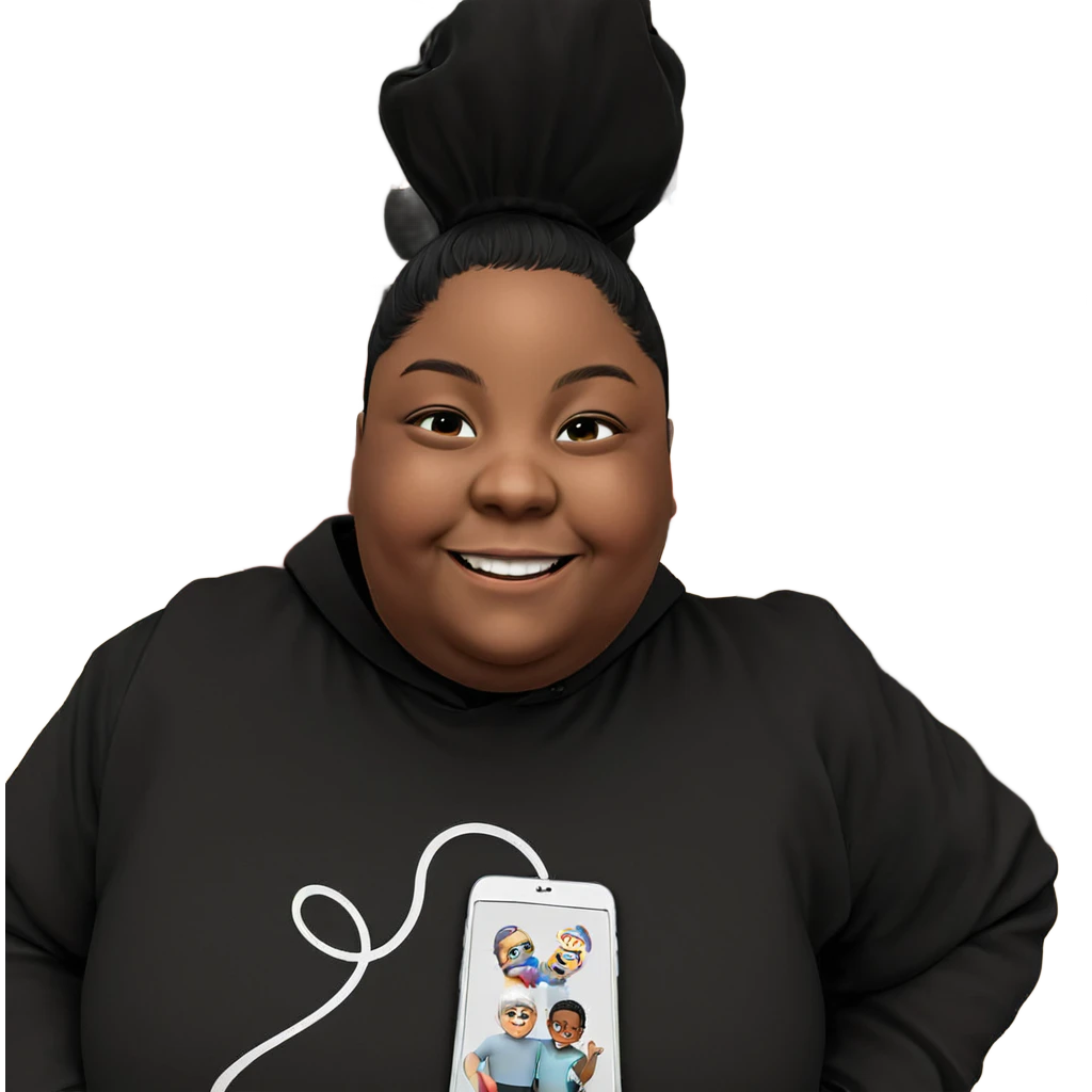 smiling boy in black outfit emoji