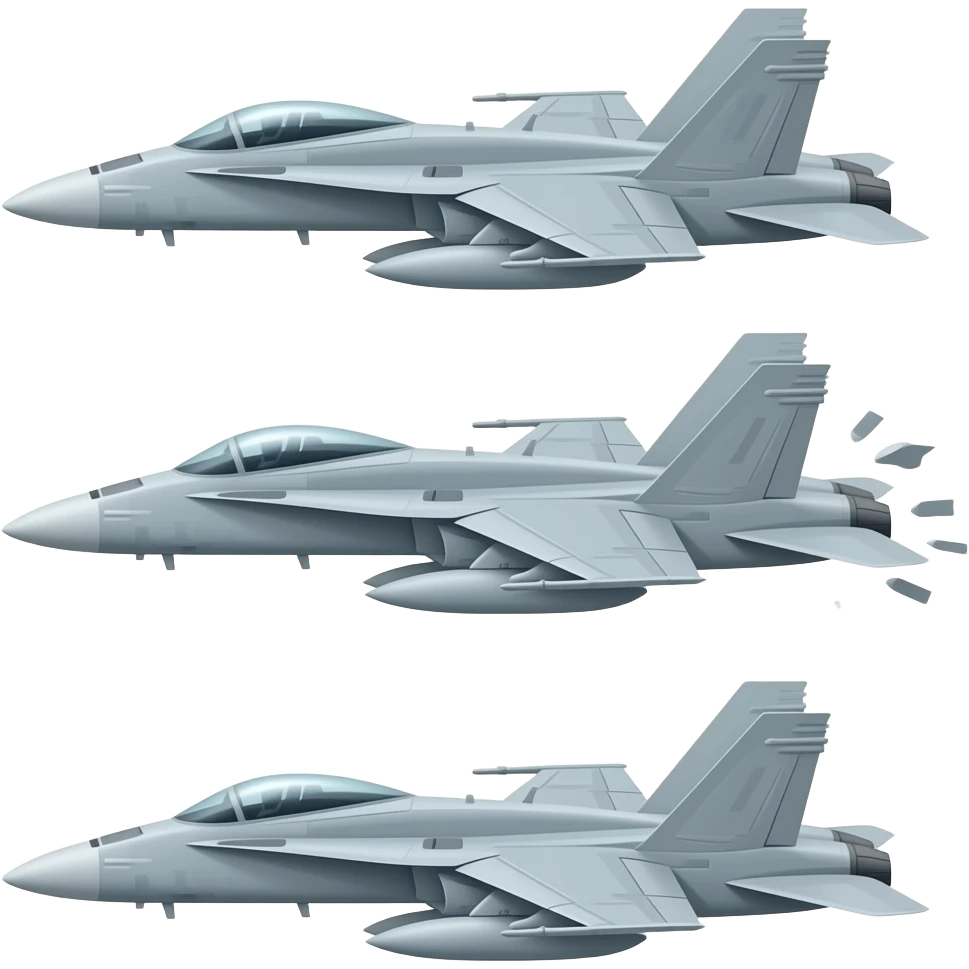 3 F/A 18's with one breaking away emoji