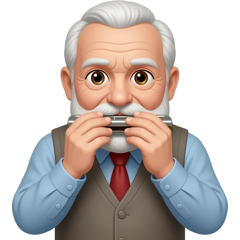 harmonica old man without hair emoji
